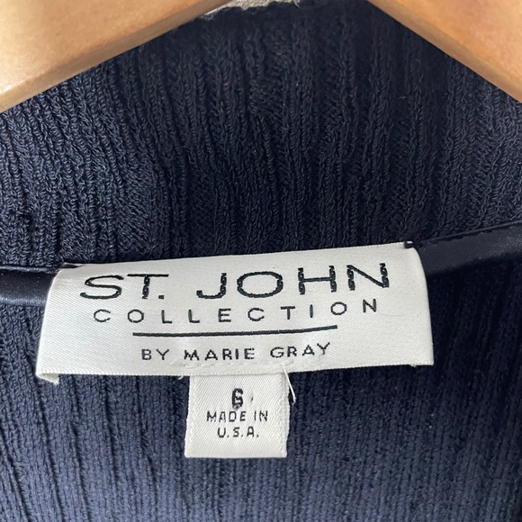 St. John Collection Knit Black Jacket Cardigan - Picture 4 of 11